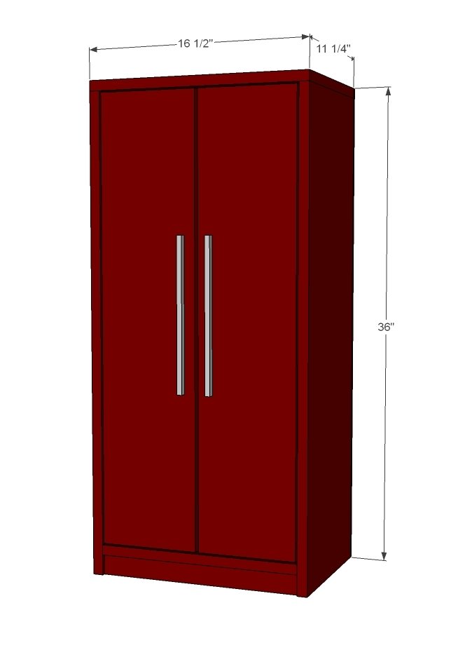 Simple Play Kitchen French Door Fridge dimension diagram 1