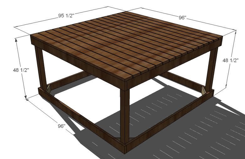 Simple Playhouse Deck dimension diagram 1