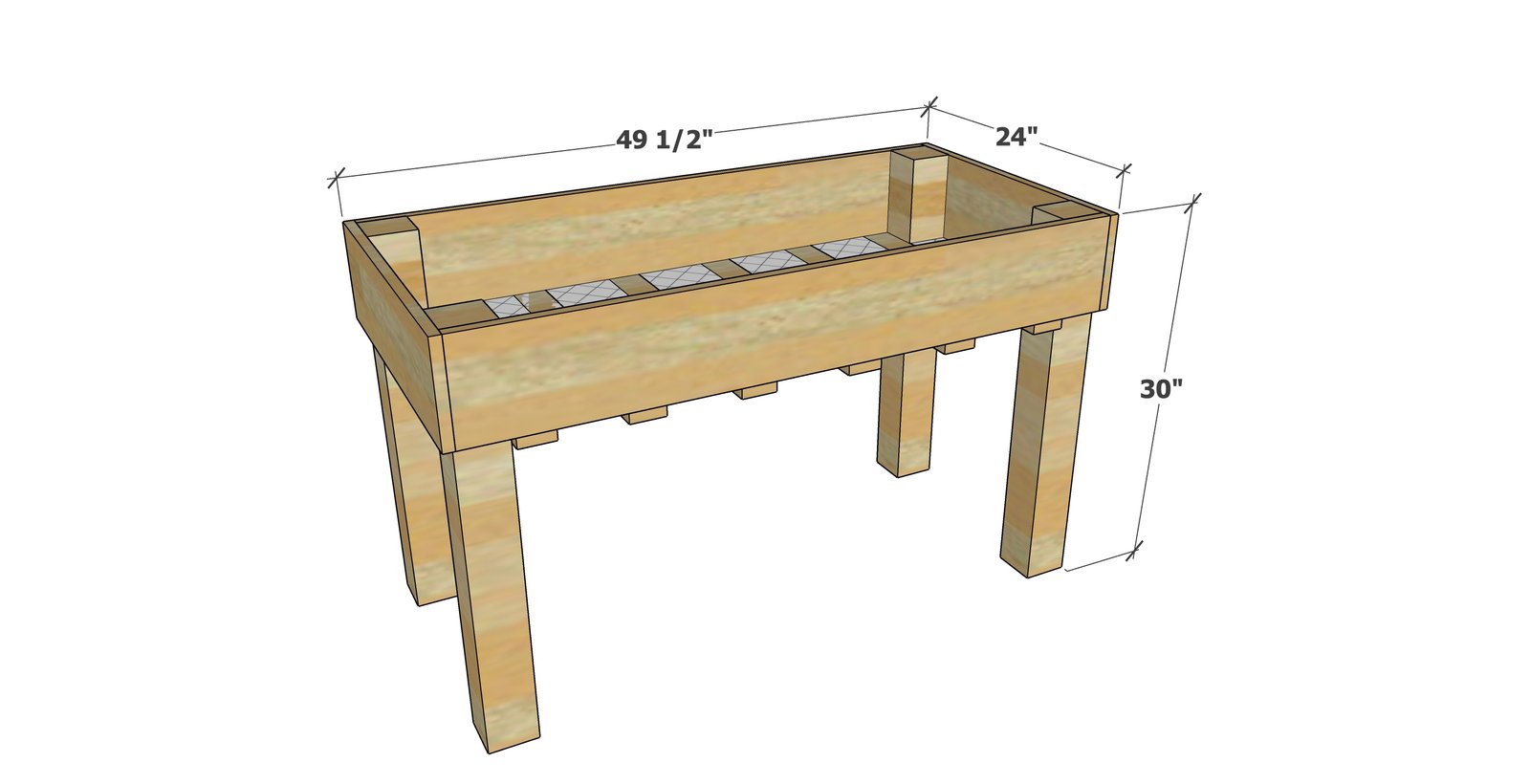 Simple Raised Garden Boxes by Janet Fox dimension diagram 1