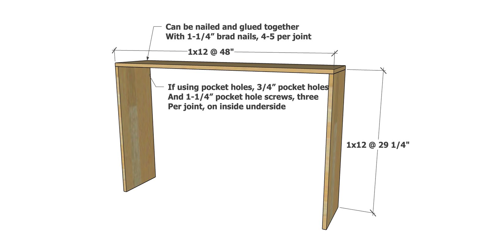 Simple Rustic Modern Console Table — step 1
