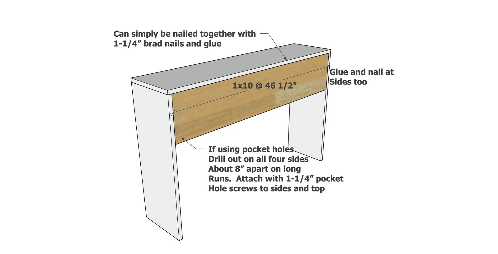 Simple Rustic Modern Console Table — step 2
