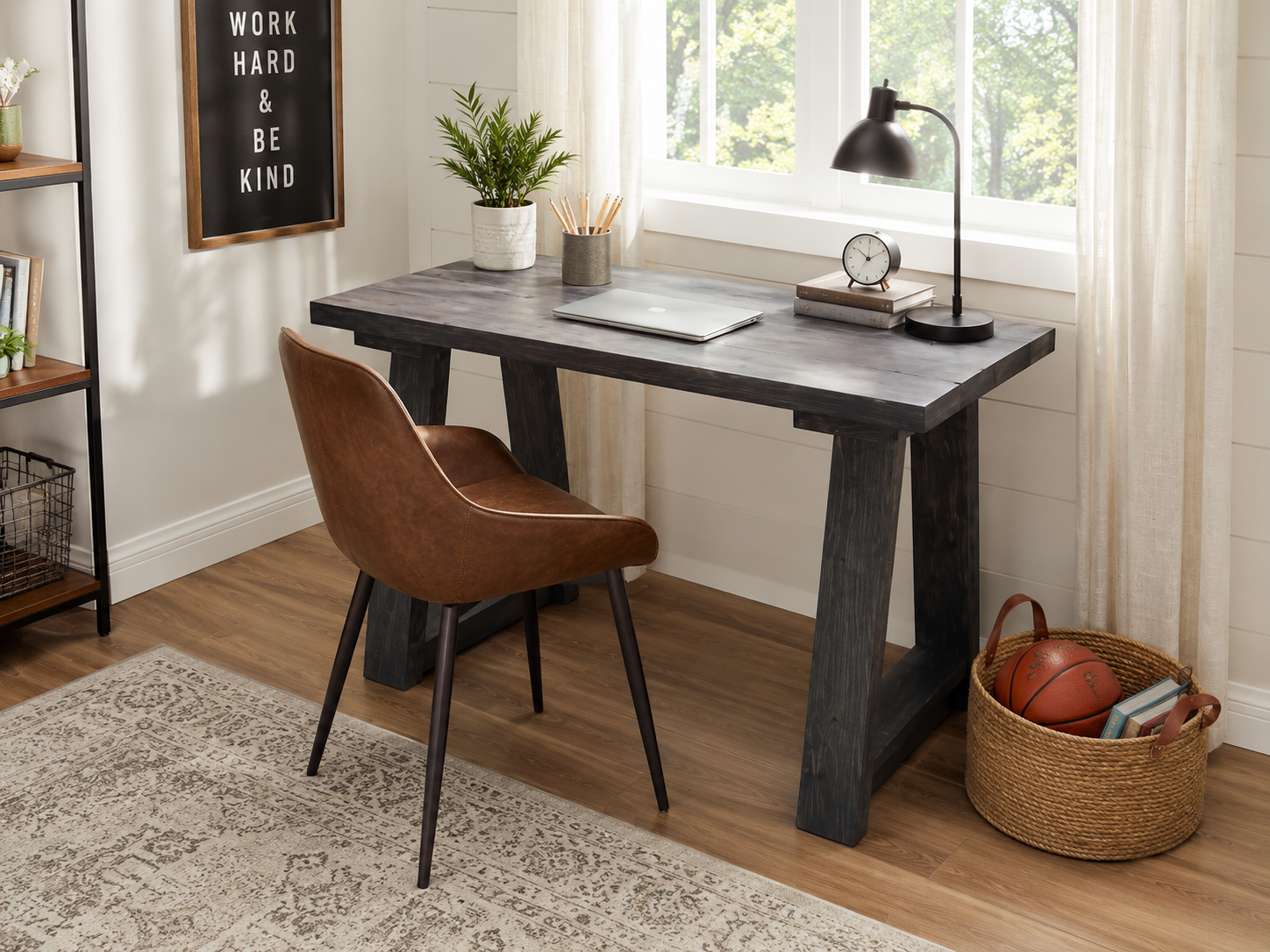 Simple Small Trestle Desk