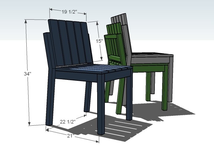 Simple Stackable Outdoor Chairs dimension diagram 1