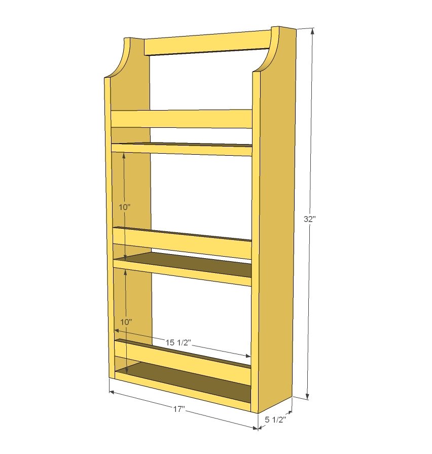 Simple Wall Shelf for Books or Magazines dimension diagram 1