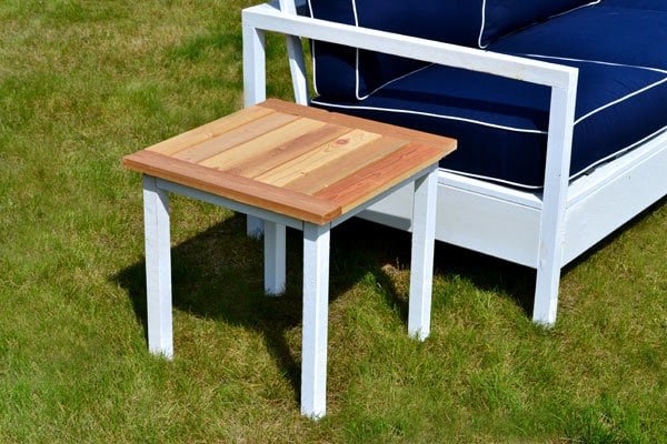 Simple White Outdoor End Table