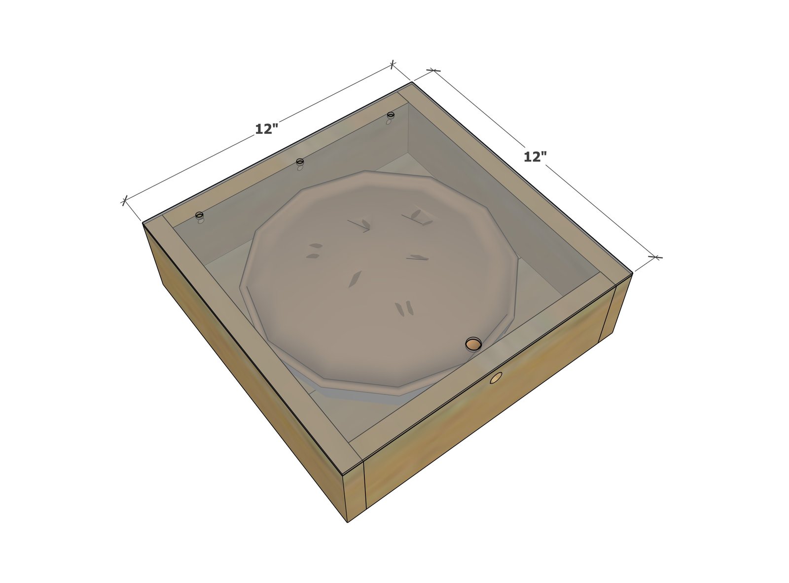 Simple Wooden Pie Box dimension diagram 1