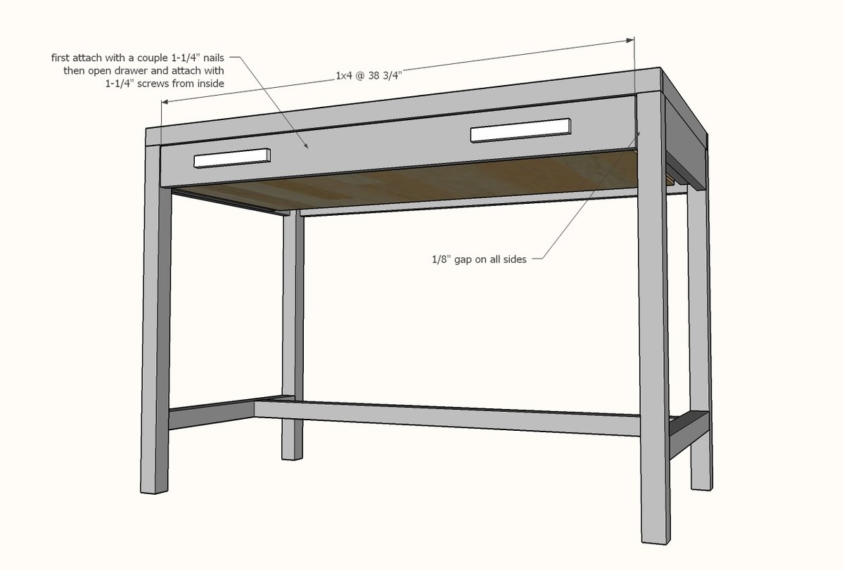 Simple Writing Desk with Drawer — step 10