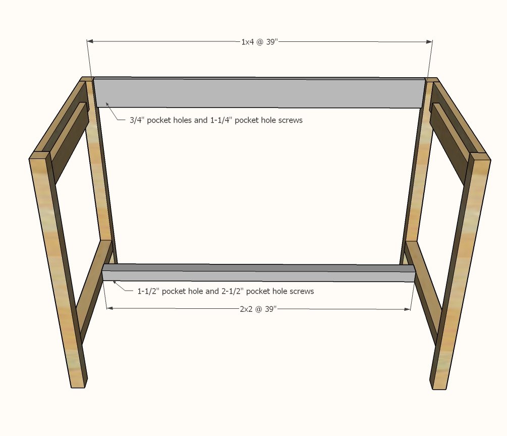 Simple Writing Desk with Drawer — step 2