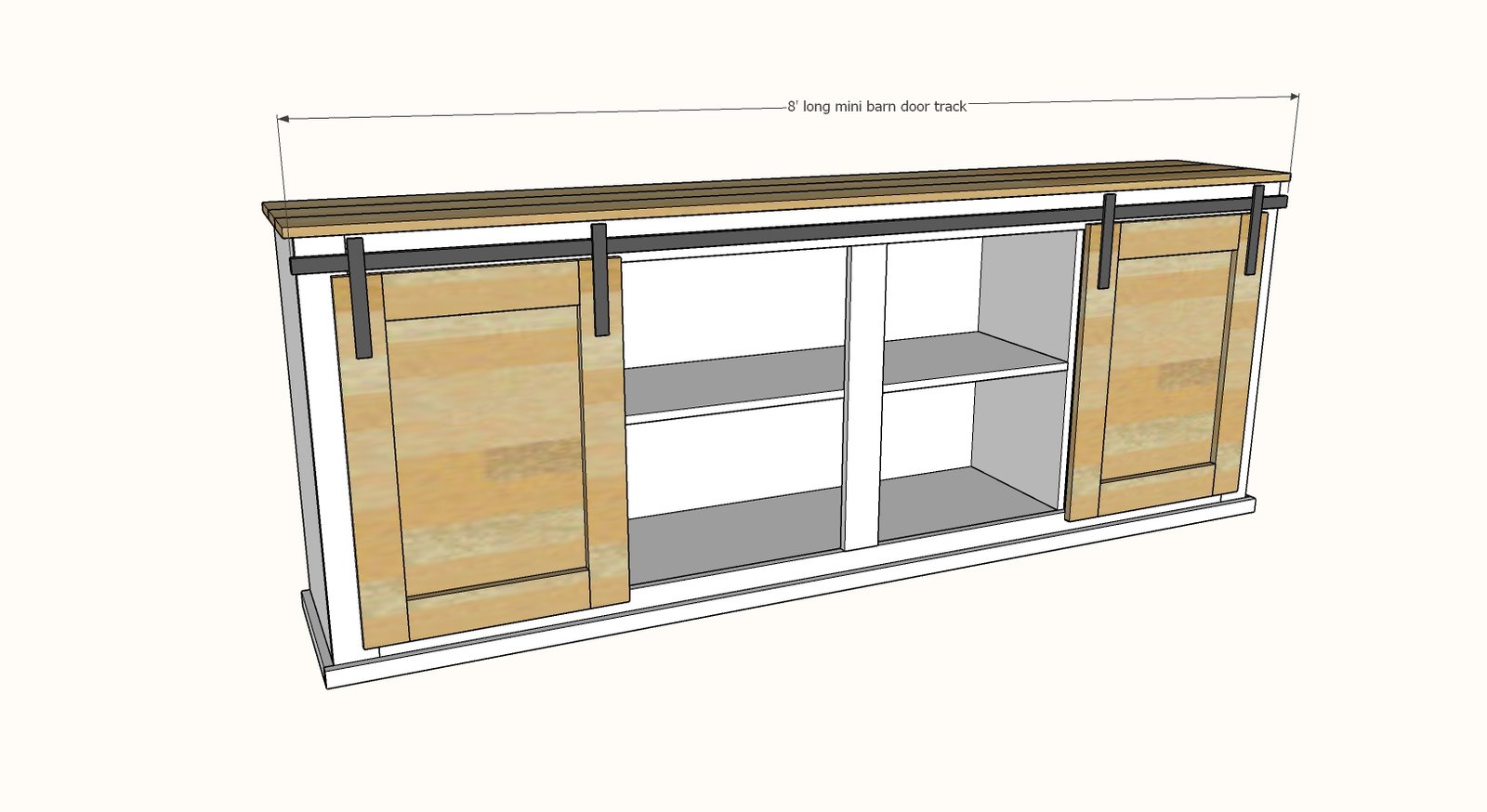 Simplified 8' Barn Door Console — step 9