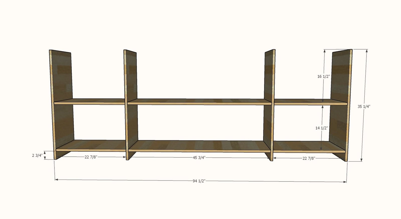 Simplified 8' Barn Door Console — step 1