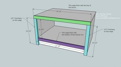 Single DIY Entryway Drawer Bench — step 4