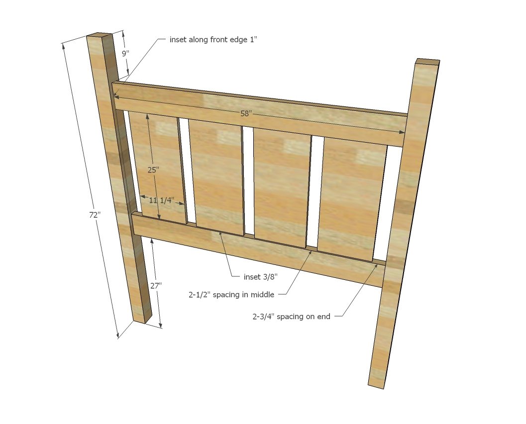 Slatted Four Post Farmhouse Bed — step 1