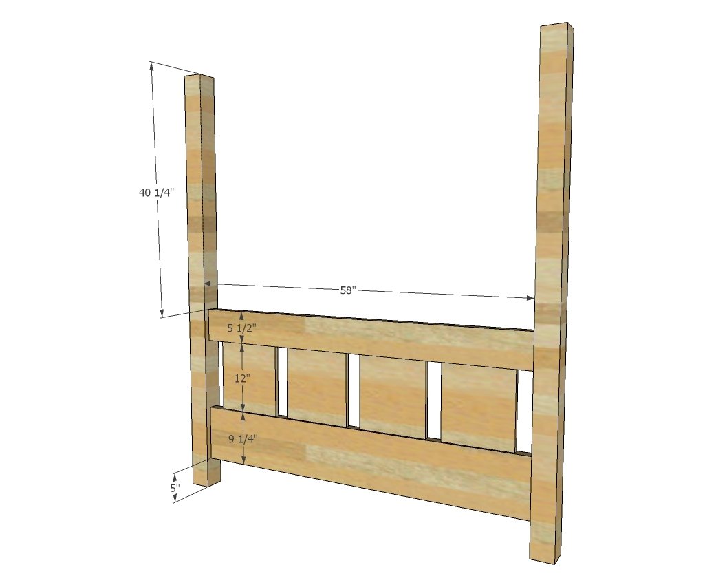 Slatted Four Post Farmhouse Bed — step 2