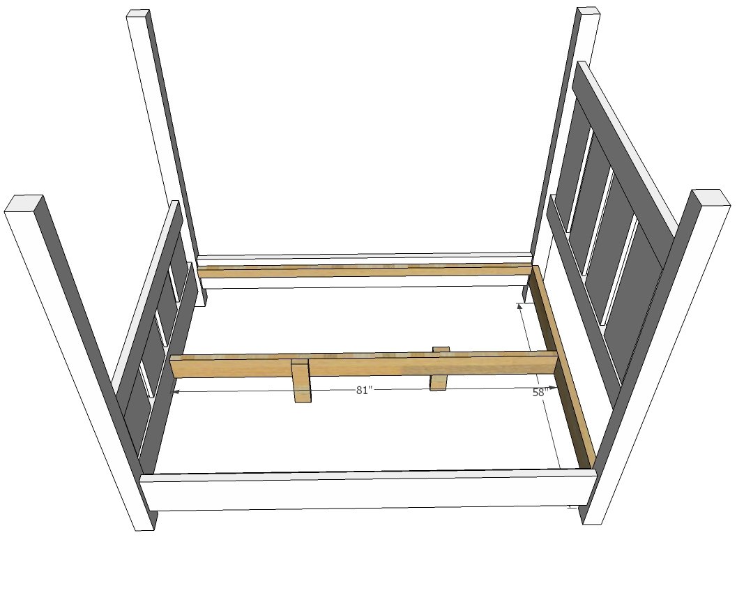 Slatted Four Post Farmhouse Bed — step 6