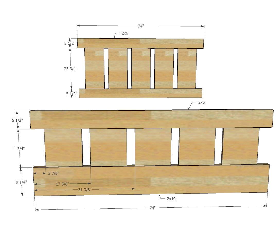 Slatted Four Post Farmhouse Bed — step 1