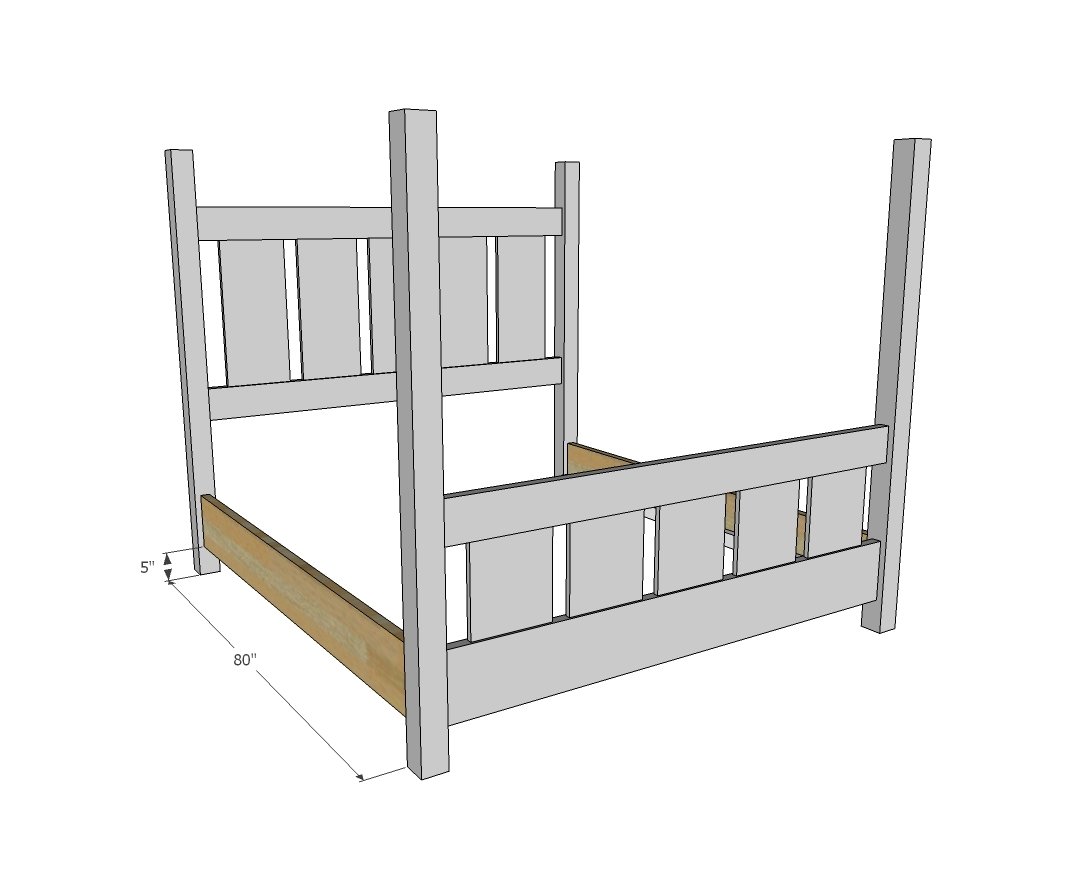 Slatted Four Post Farmhouse Bed — step 3