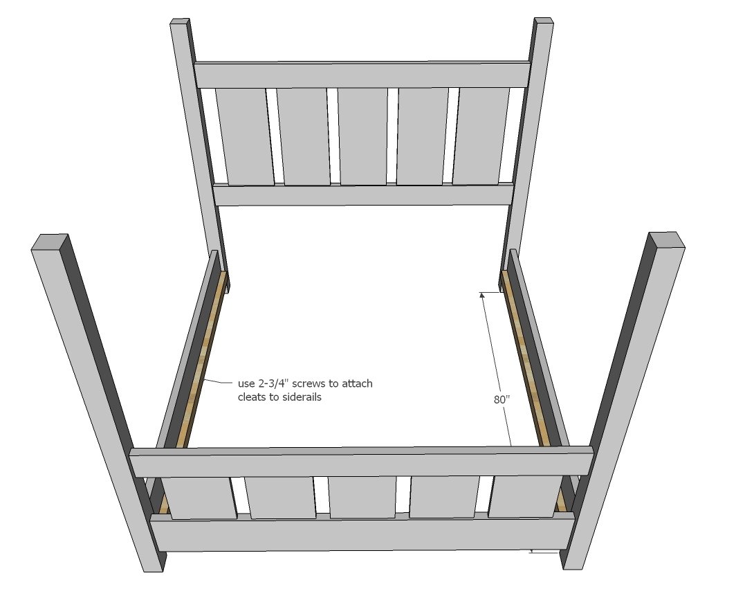 Slatted Four Post Farmhouse Bed — step 4