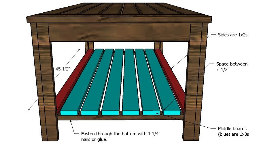 Slatted Outdoor Coffee Table — step 8