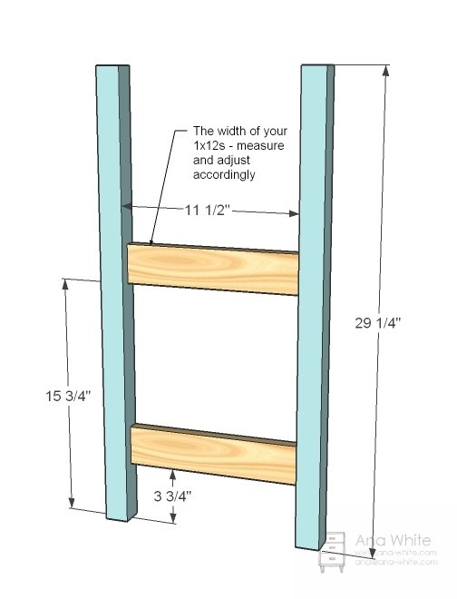 Small Bath Storage Tower Built with 2x2s and 1x Boards — step 1
