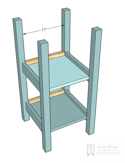 Small Bath Storage Tower Built with 2x2s and 1x Boards — step 3
