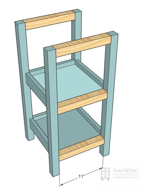 Small Bath Storage Tower Built with 2x2s and 1x Boards — step 4