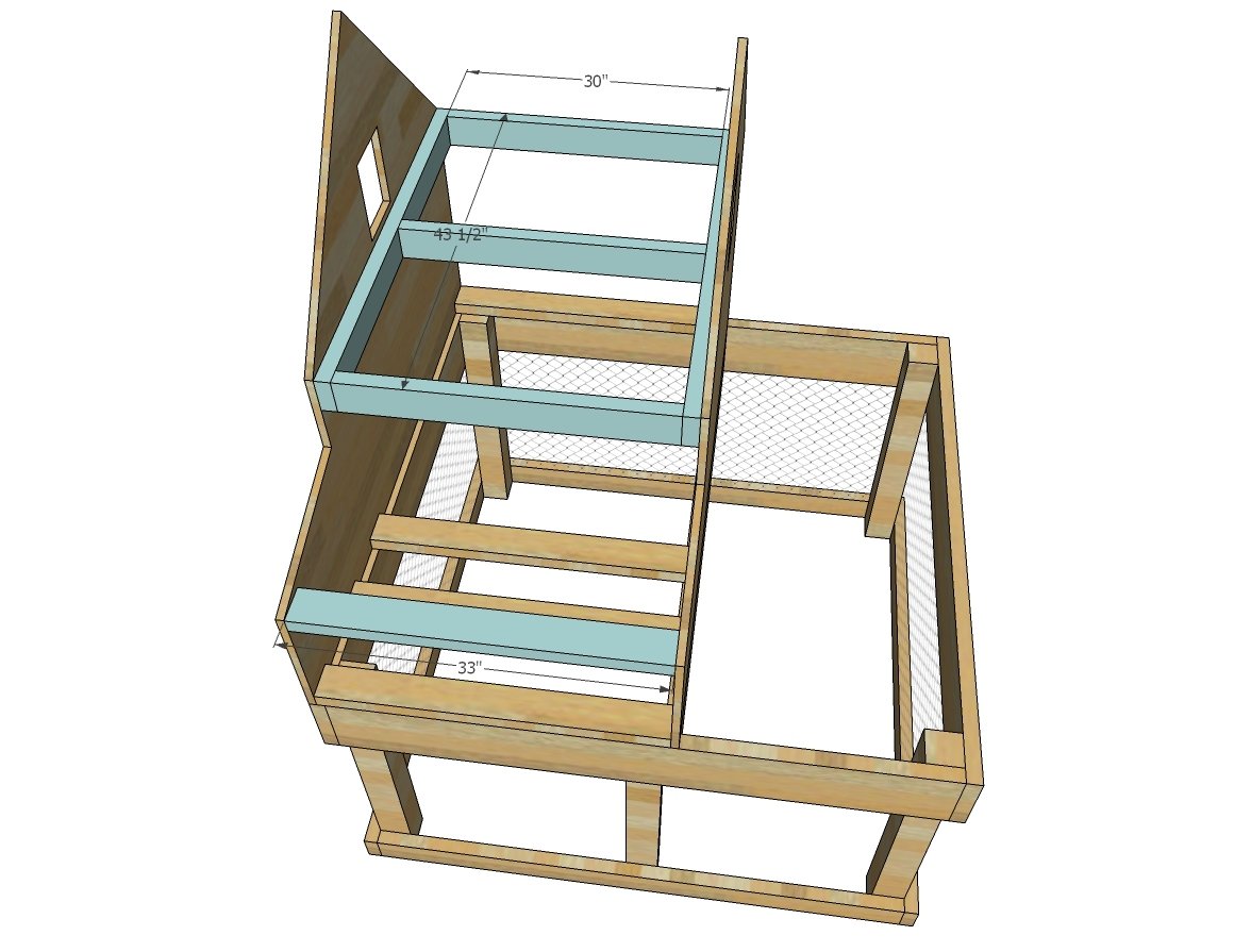 Small Chicken Coop with Planter, Clean Out Tray and Nesting Box — step 9
