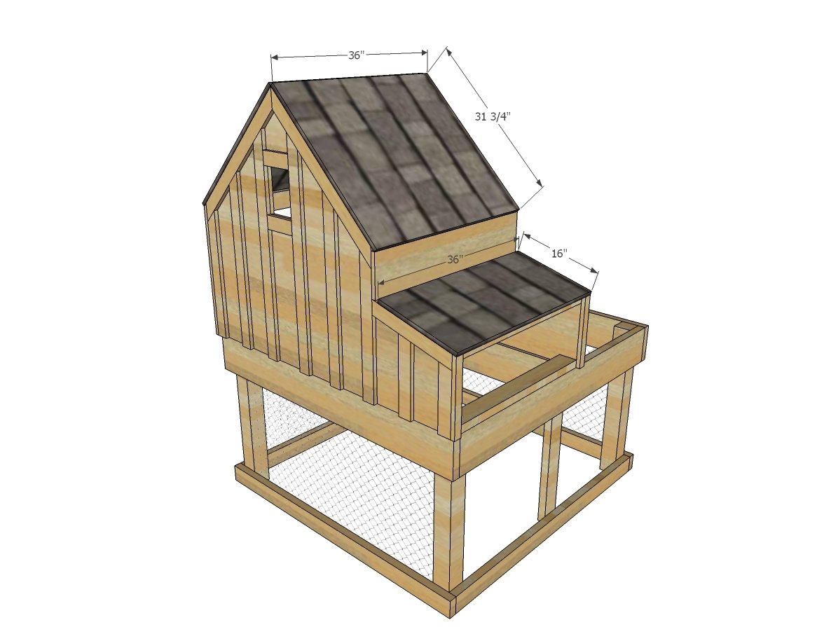Small Chicken Coop with Planter, Clean Out Tray and Nesting Box — step 12