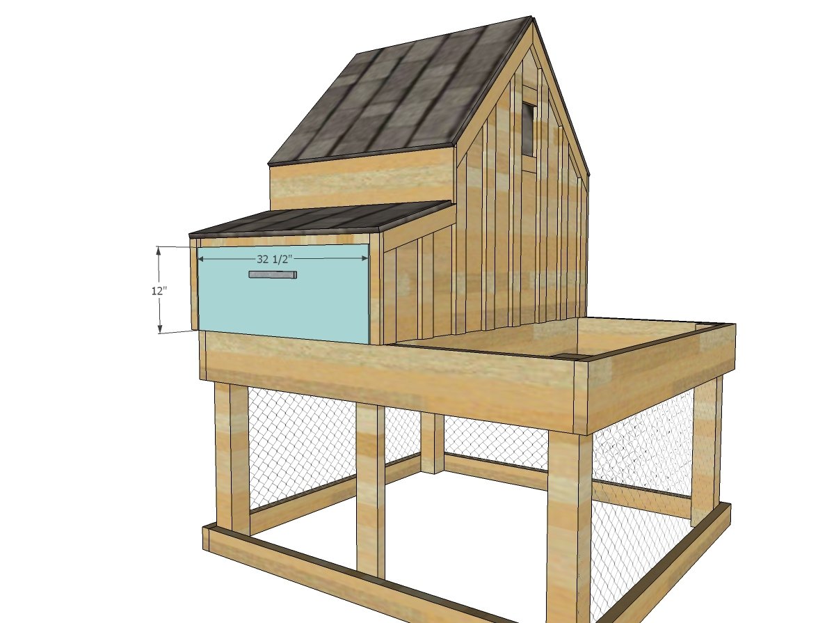 Small Chicken Coop with Planter, Clean Out Tray and Nesting Box — step 13