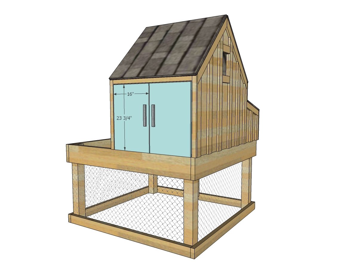Small Chicken Coop with Planter, Clean Out Tray and Nesting Box — step 14