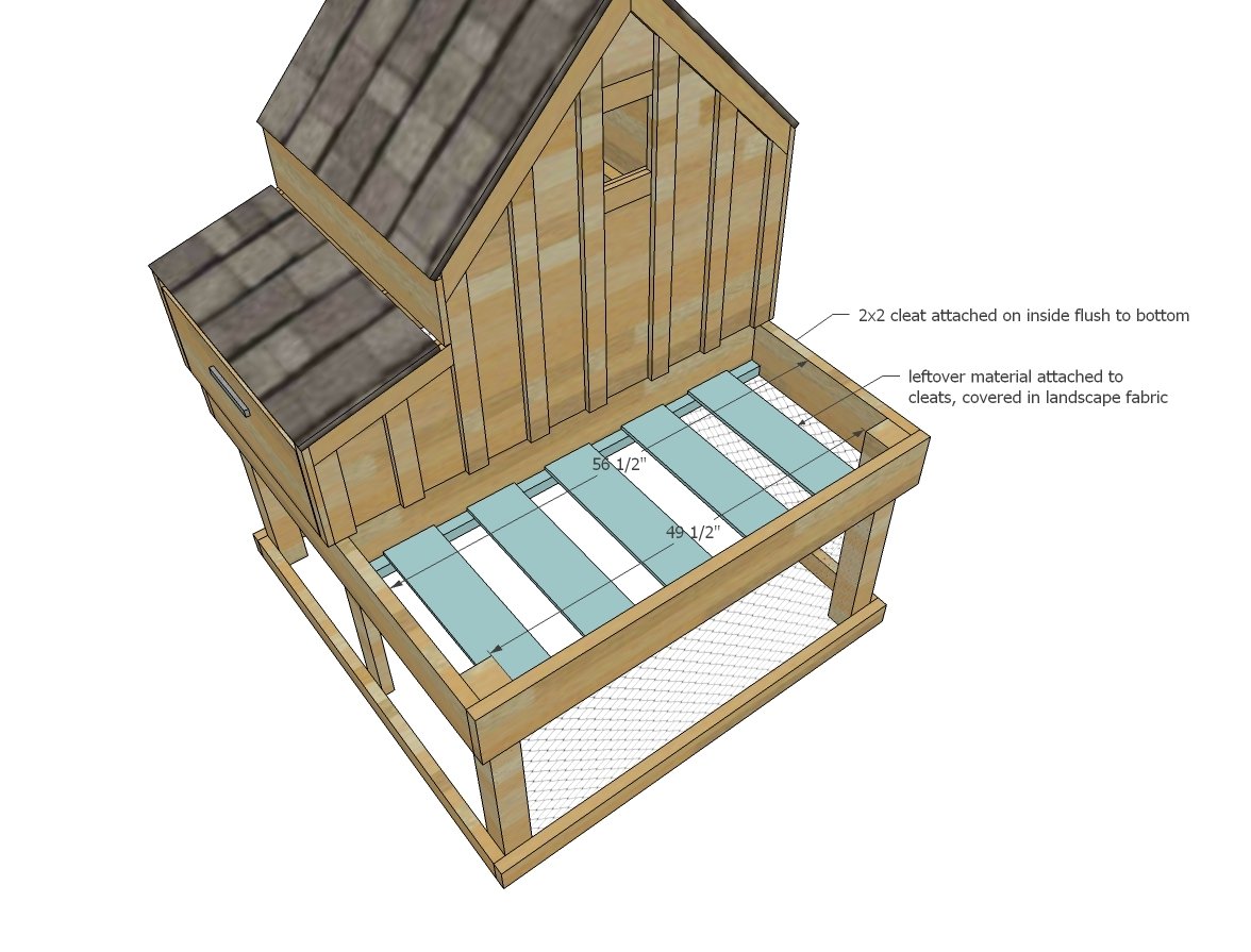 Small Chicken Coop with Planter, Clean Out Tray and Nesting Box — step 15