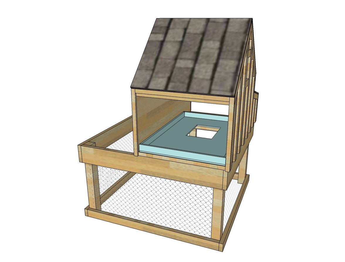Small Chicken Coop with Planter, Clean Out Tray and Nesting Box — step 17