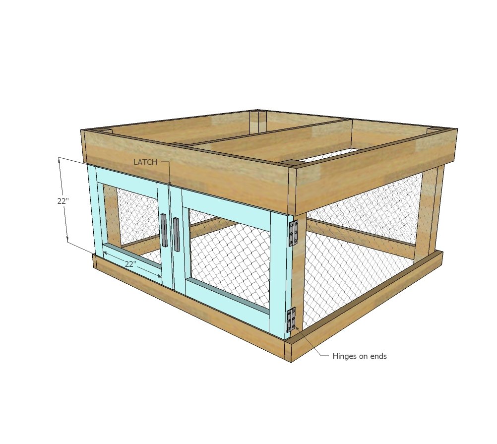 Small Chicken Coop with Planter, Clean Out Tray and Nesting Box — step 5