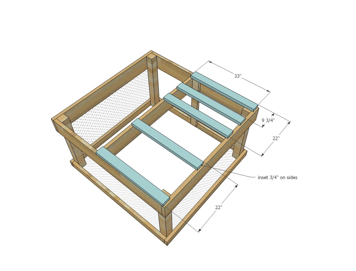 Small Chicken Coop with Planter, Clean Out Tray and Nesting Box — step 6