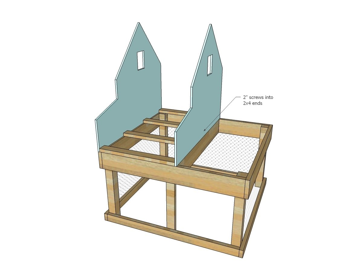 Small Chicken Coop with Planter, Clean Out Tray and Nesting Box — step 8