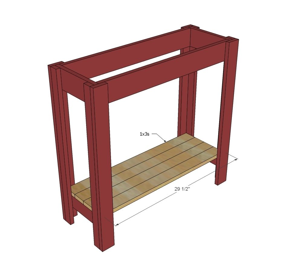 Small Console Table Made from 1x Whitewood Boards — step 4