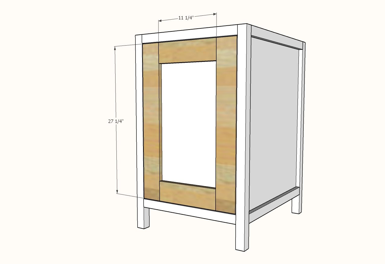 Small Kitchen Island with Slide Out Double Trash Cans — step 12