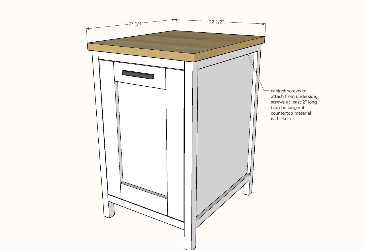 Small Kitchen Island with Slide Out Double Trash Cans — step 13