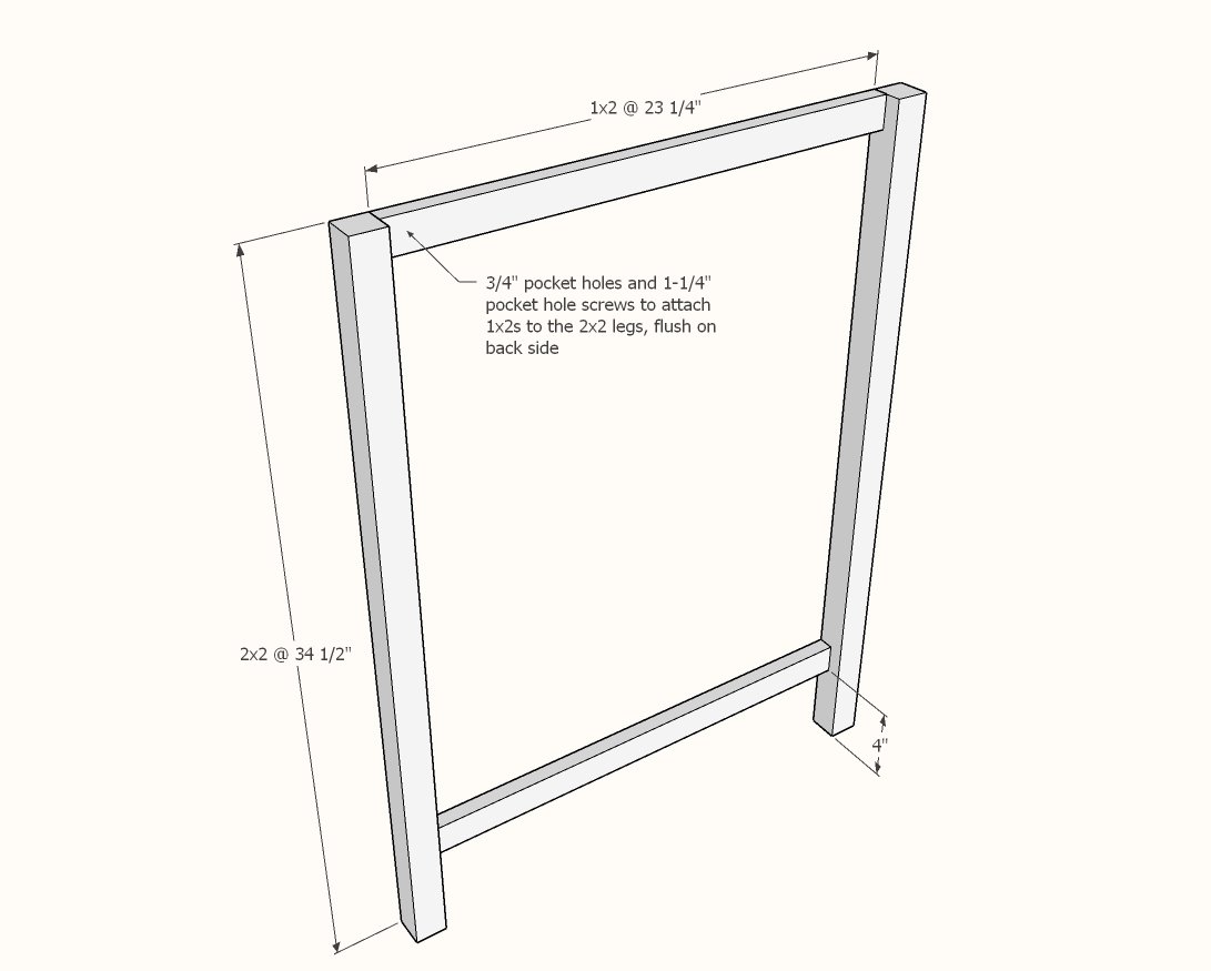 Small Kitchen Island with Slide Out Double Trash Cans — step 1