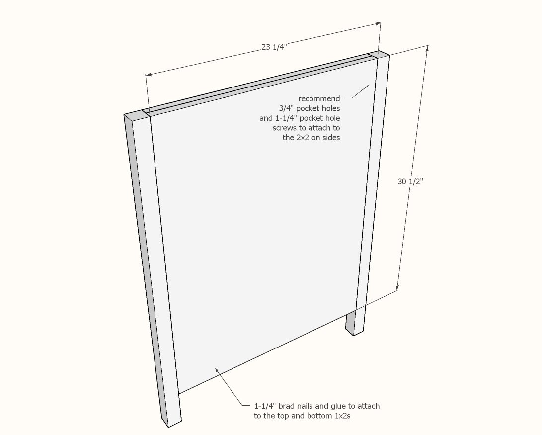 Small Kitchen Island with Slide Out Double Trash Cans — step 2
