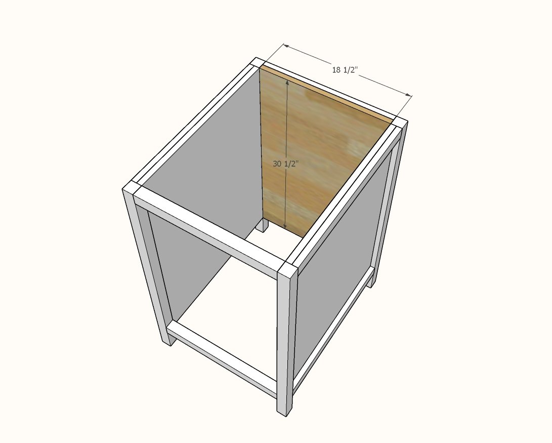 Small Kitchen Island with Slide Out Double Trash Cans — step 4