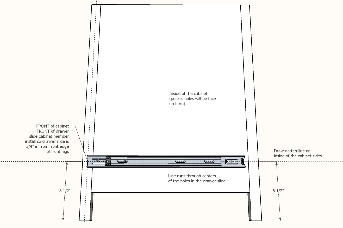 Small Kitchen Island with Slide Out Double Trash Cans — step 5