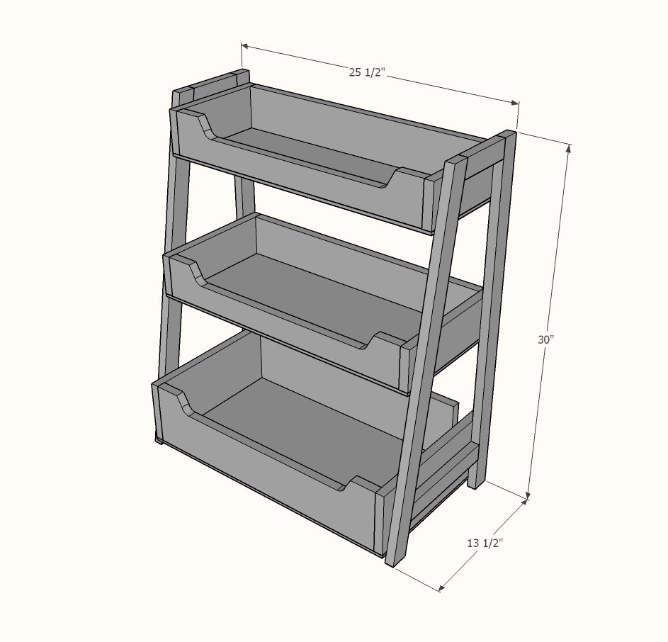 Small Ladder Bookshelf dimension diagram 1