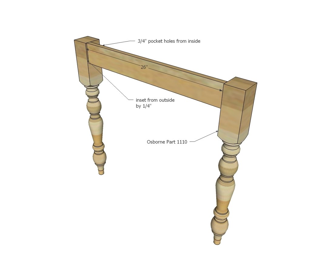 Small Old English Style Farmhouse Dining Table — step 1