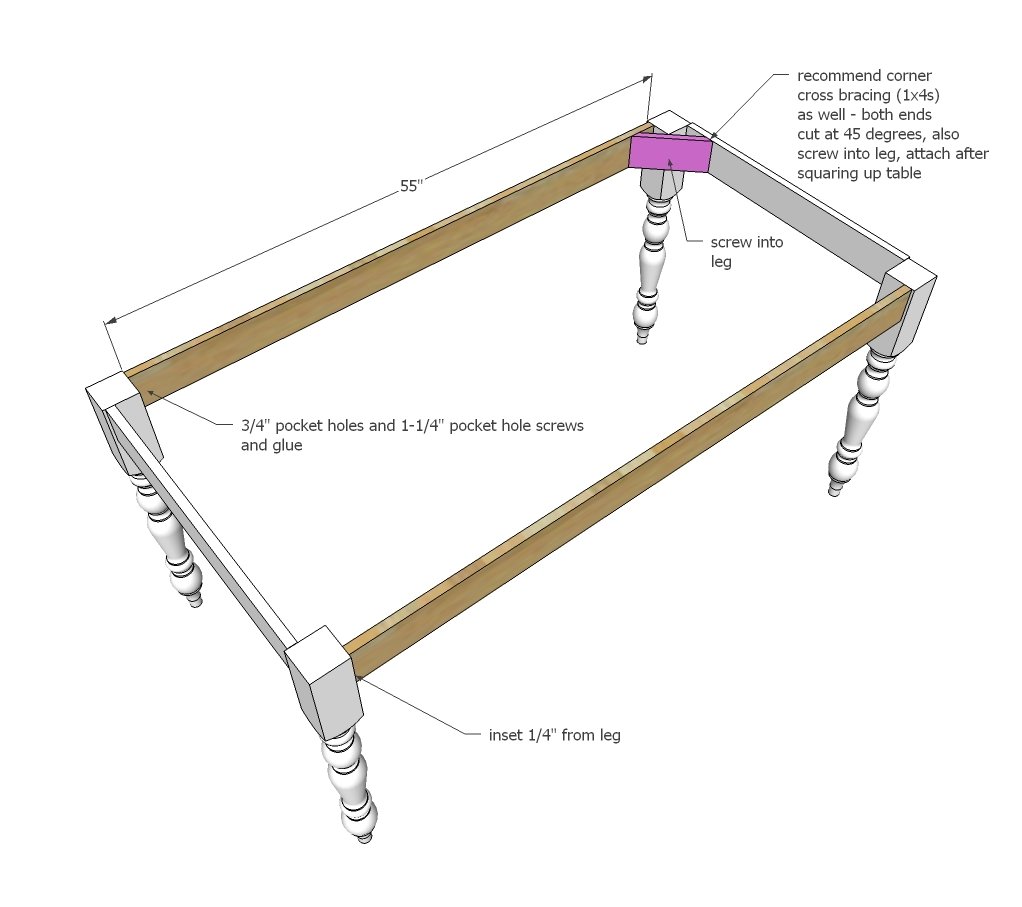Small Old English Style Farmhouse Dining Table — step 2