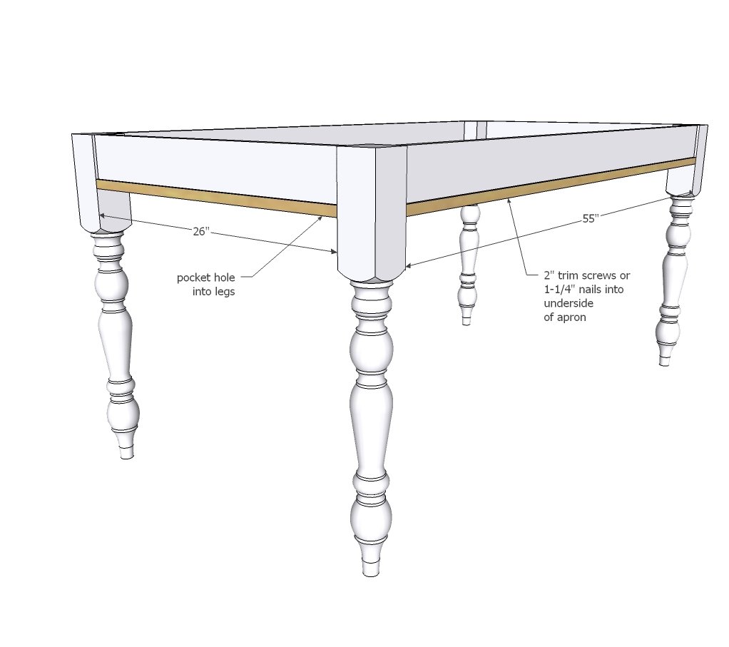 Small Old English Style Farmhouse Dining Table — step 3
