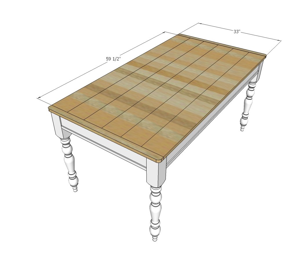 Small Old English Style Farmhouse Dining Table — step 4
