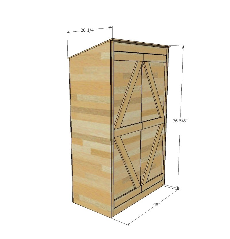 Small Outdoor Shed or Closet Converted into Smokehouse dimension diagram 1