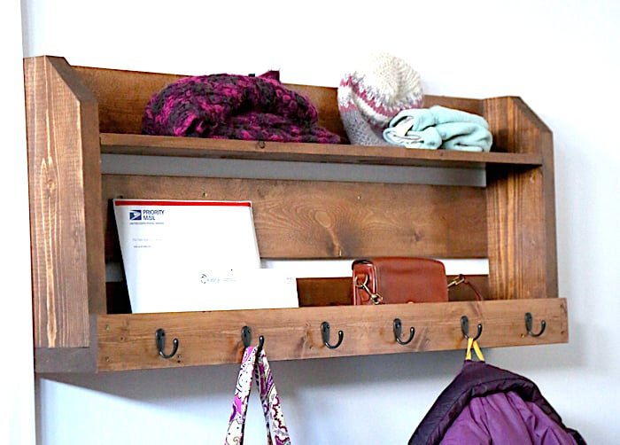 Small Pallet Inspired Coat Rack with Shelves