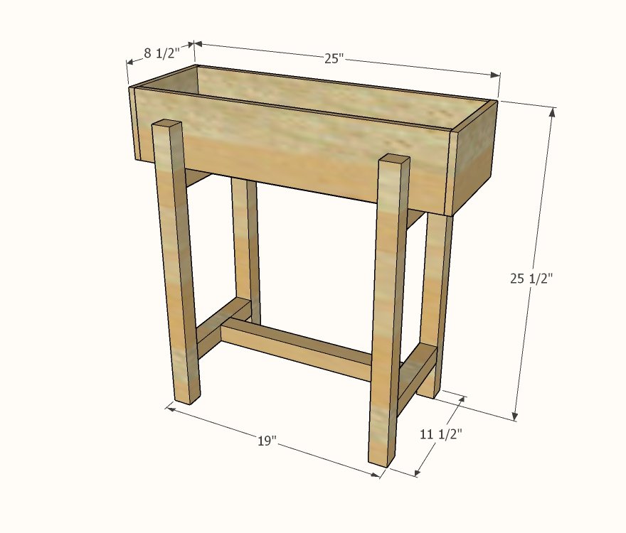 Small Raised Planter Stands dimension diagram 1