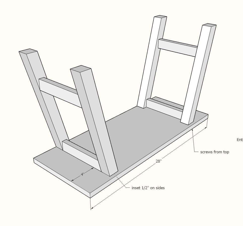Small Rustic Bench — step 2
